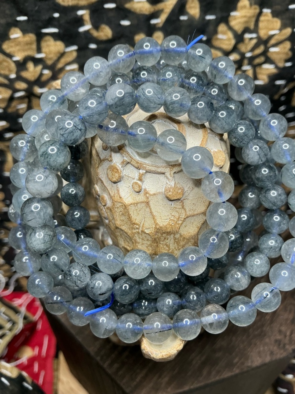 Blue Rutilated Quartz Triple 6mm